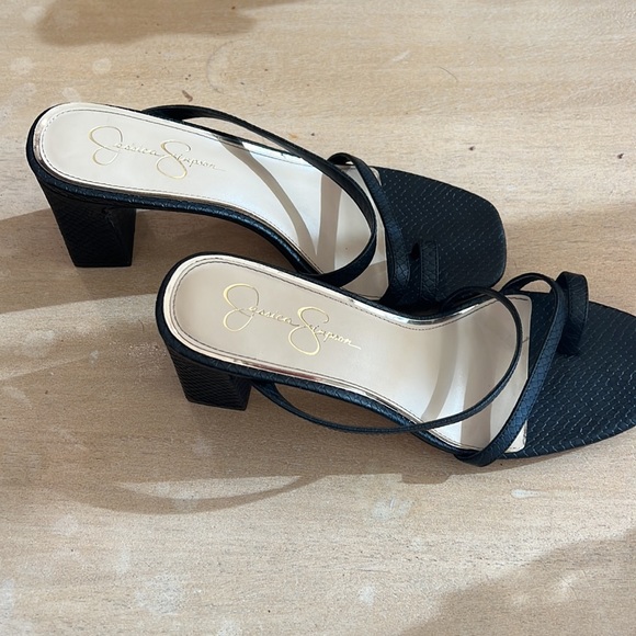 Black croc strappey mules - Picture 4 of 5